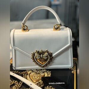 Dolce & Gabbana Small smooth calfskin White Devotion bag